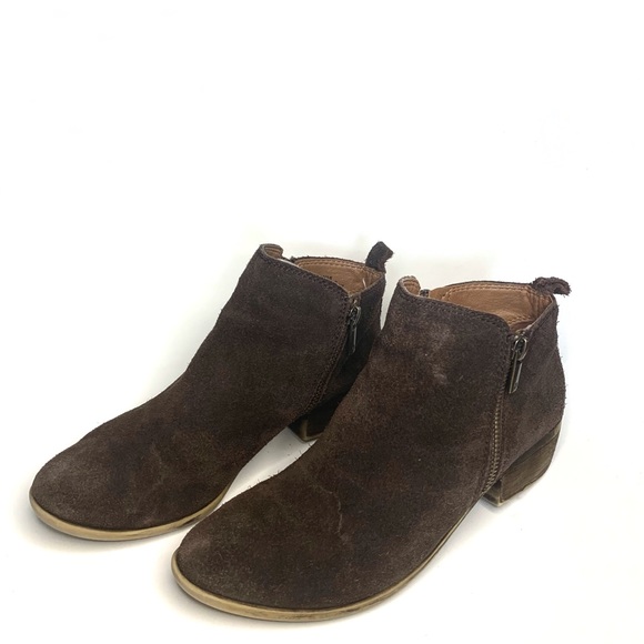 Vintage Lucky Brand Dark Brown Suede Basel Ankle Bootie - Picture 3 of 6